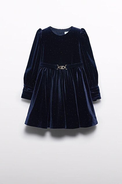 Abel&Lula Long Sleeve Girls' Velvet Dress_Mnvs05536