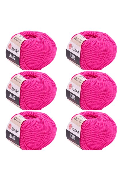 Jeans 6-Piece Hand Knitting Yarn Set, Soft Textured, Baby Friendly, Cardigan, Amigurumi