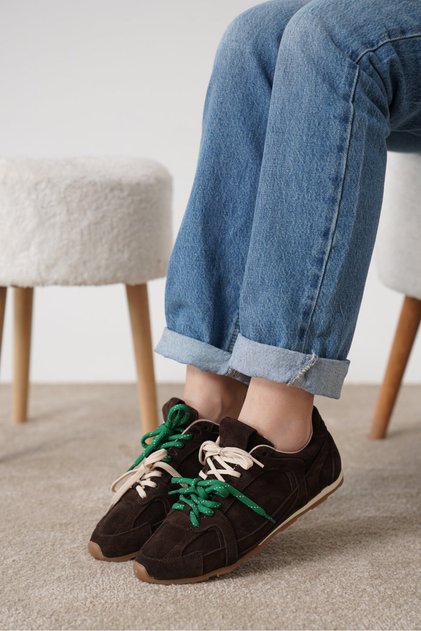 Glow Genuine Leather Suede Double Laced Colorful Sneaker Sports Shoes