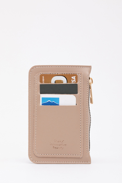 Mink Shk101 Faux Leather Card Holder Wallet with 6 Card Holders and Zippered Coin Compartment