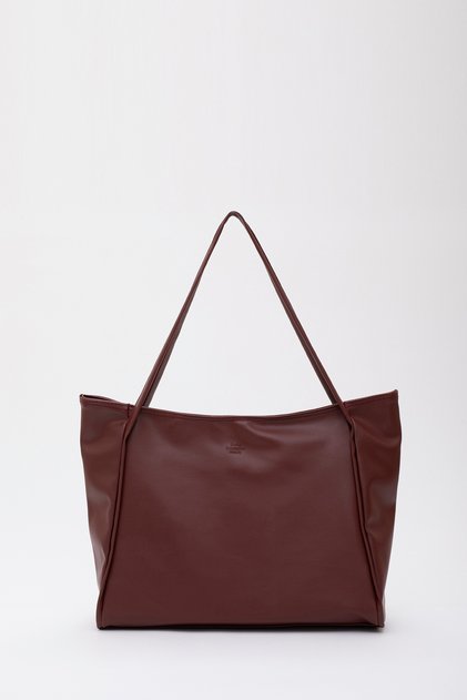 Claret Red Shk90 Faux Leather Hand, Arm and Shoulder Shopper Bag with Internal Compartment and Zipper