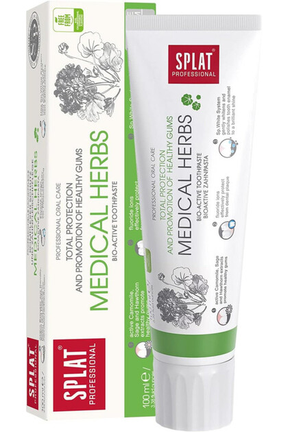 Medical Herbs Herbal Gel Toothpaste with Sage & Chamomile for Gum Care, 100ml