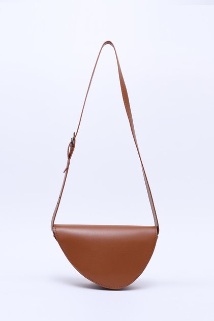 Taba Shk154 Faux Leather Asymmetric Snap Fastener Single Compartment Lined Arm and Shoulder Bag