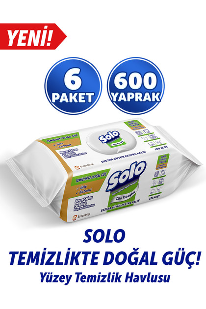 Temizlikte Doğal Güç Beyaz Sabun Ferahlığı Yüzey Temizlik Havlusu 6'lı 600 Yaprak