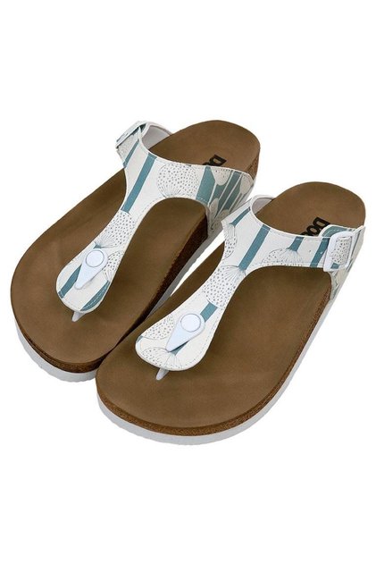 Women's Vegan Leather Multicolor Flip Flops - Dandelion Design
