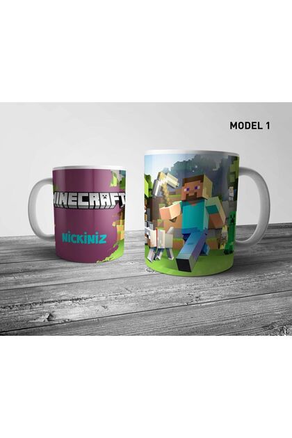 Minecraft Kişiye Özel İsimli Kupa Bardak Modelleri