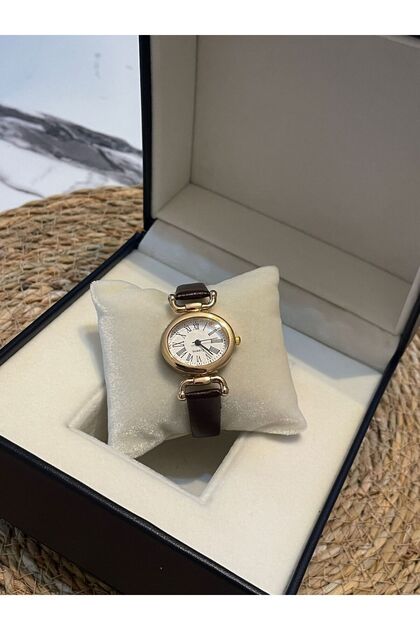 Minimal Vintage Retro Women's Wristwatch Leather Cord... Roman Numerals