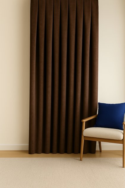 Barcelona Velvet Textured Background Curtain Milk Coffee (Non-Pile)