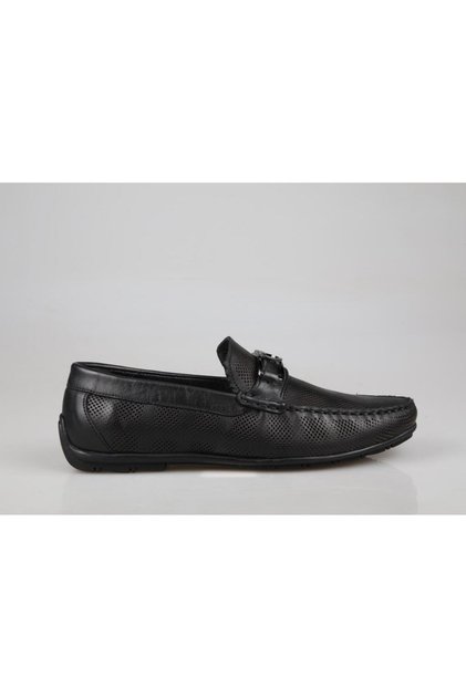 21112 Genuine Leather Black Men's Casual Shoes