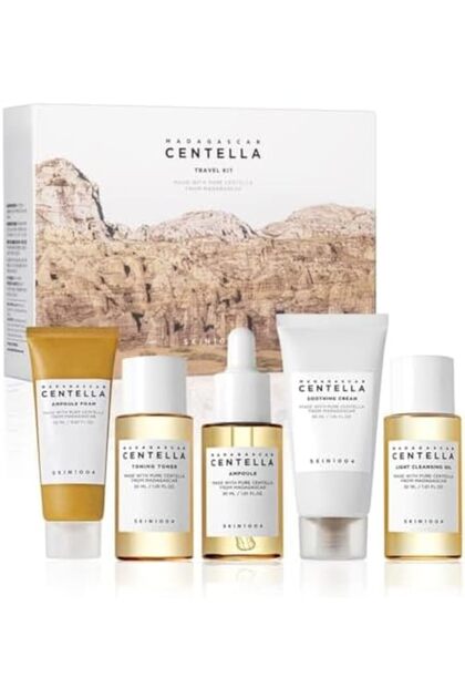 Skin1004 Madagascar Centella Travel Kit, Toner, Ampoule, Soothing