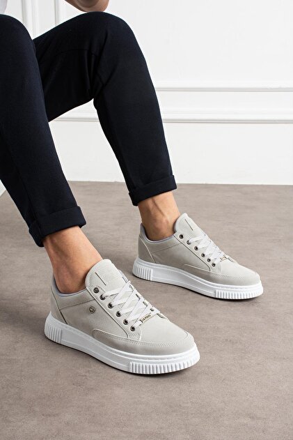 L.A Polo Süet Rahat Kalıp Buz Renk Erkek Sneaker Ayakkabı 039