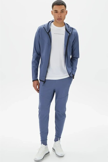 Nike Tech Fleece Full Zip Lightweight Erkek Mavi Sweatshirt