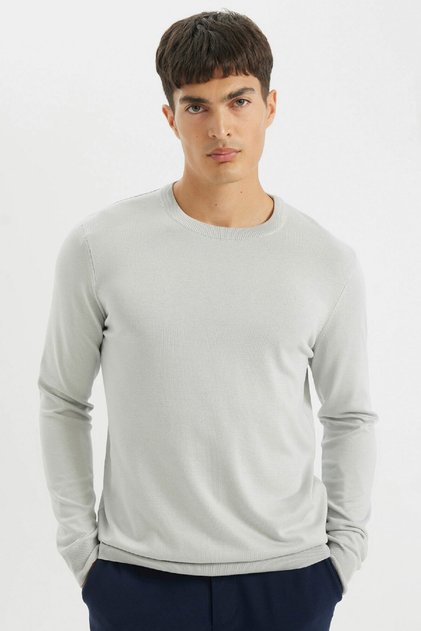 Standard Fit Regular Cut Crew Neck Basic Plain Knitwear Comfortable Sweater A5268Ax24Au