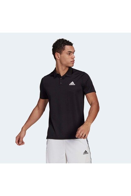 Tricou polo negru pentru bărbați Aeroready Designed To Move Sport (GM2134)