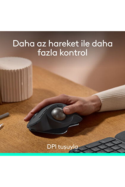 logitech MX ERGO S Gelişmiş Bluetooth Kablosuz Trackball PC/Mac
