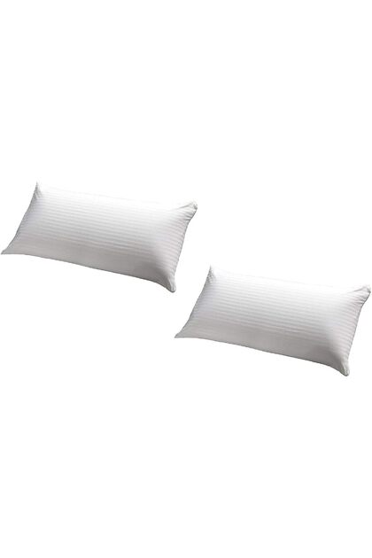 Set of 2 Hotel Quality Stripe Pillow - White