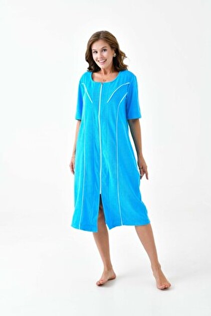 m*a様 ロールスリム　Dサイズ　140✖️195 H16.5 MAMAYAGA Kadın Yarım Kısa Kol Fermuarlı U Yaka Rahat Kalıp Büyük