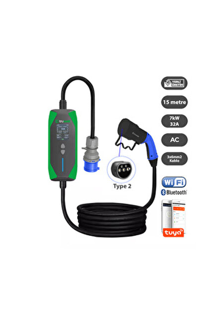 Truwatt Zt320 Taşınabilir Elektrikli Araç Şarj Cihazı 32a/7kw/220v