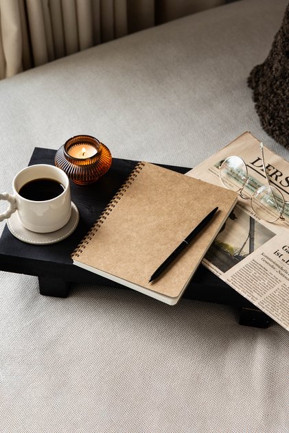 A5 Kraft Cardboard Cover 70 Sheets 110 Grams Checkered Notepad