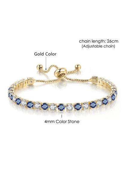 H178 4x4mm Adjustable Multicolor Tennis Bracelets for Women Ladies Wedding Rainbow Colorful Zircon C