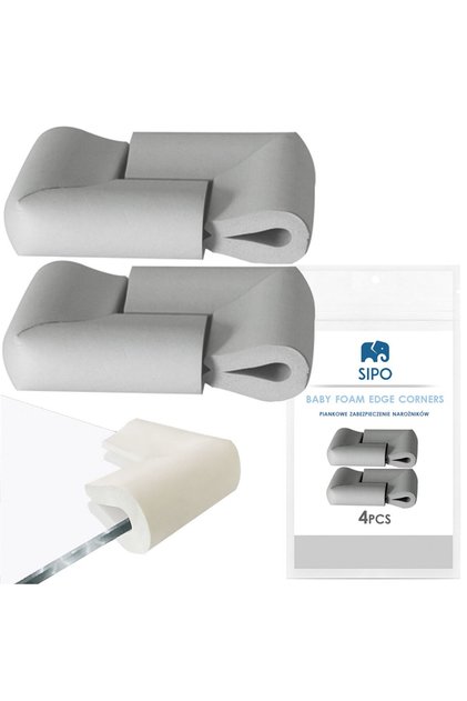 Aparatoare pentru colturi, din spuma, de tip U, gri x 4 buc