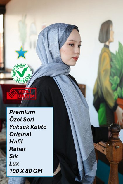 Premium Lux Original Monogram Shawl (Silk Voile, High Quality, Lightweight, Casual, Stylish, Testure Clothing)