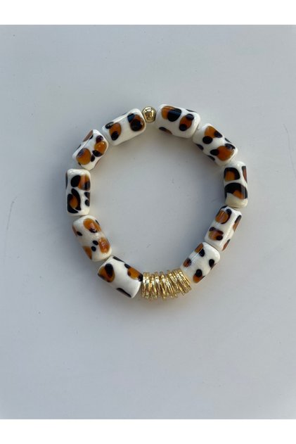 Leopar murano cam bileklik