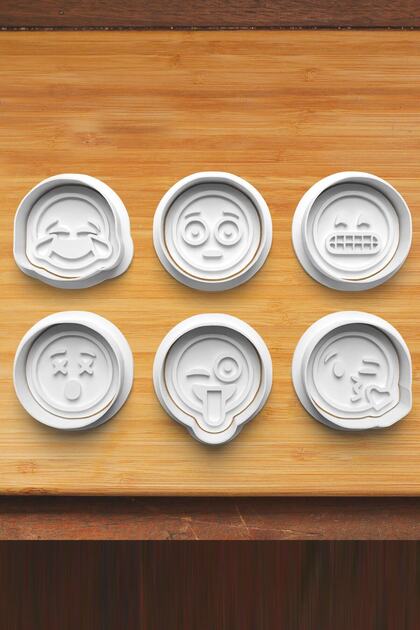 Emoji Cookie Mold with 6 Different Emoji Cutters and Sugar Dough Mold