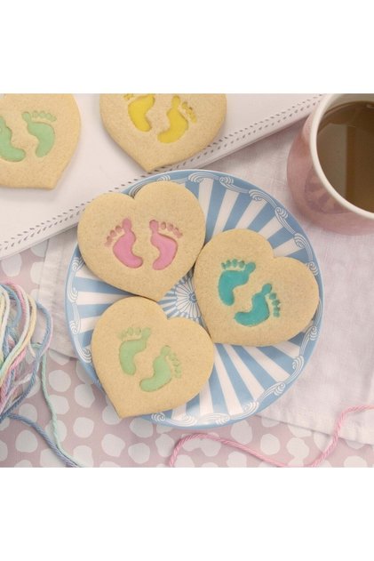 Baby Footprint Inside Heart Baby Shower Cookie Mold and Sugar Dough Mold