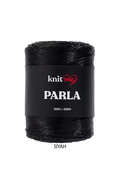 Parla Siyah Simli Çanta ve Aksesuar Örgü İpliği