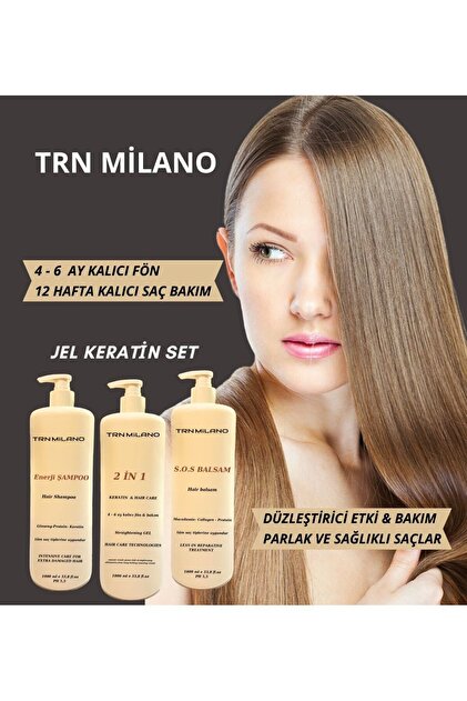TRN MİLANO Keratin 1 lt + S.o.s Balsam 1 lt+ Enerji Şampuan 1 lt