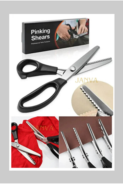 Ultra Lüks Zig Zag Kesim Terzi Sürfile Makası Surfile 25 Cm 15 Diş 3 Mm Diş Derinliği Zik Zak