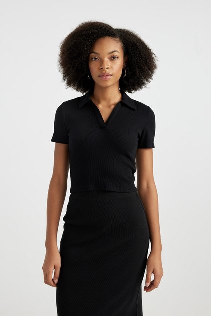 Fitted Polo Neck Short Sleeve T-Shirt A0379ax24sm