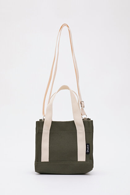 Shk139 Model Khaki Green Mini Dress - Adjustable Strap, Arm and Shoulder Bag (L:14 W:19 E:9 Cm)
