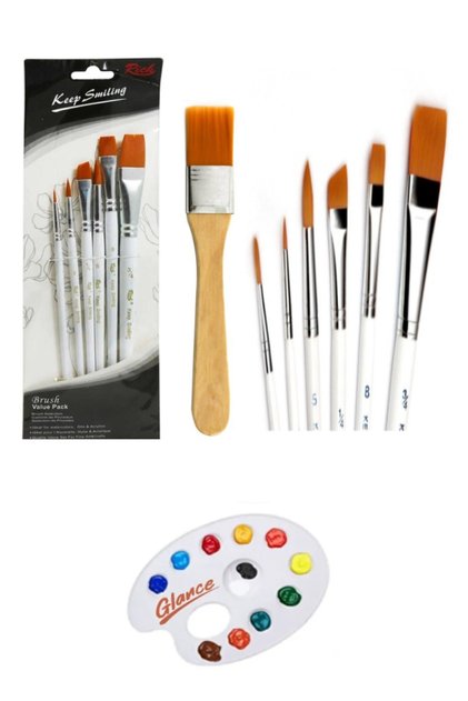 Rich Keep Smile 6-Piece Mixed Brush Floor Brush Godel Palette Set
