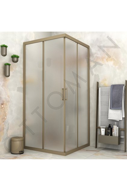 BRONZ PROFİL SATİNE (BUZLU) KARE DUŞAKABİN h:190