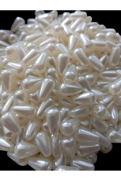 Damla İnci Boncuk LÜX AAA Kalite 9mmx6mm 50 gram Ort: 300 Adet