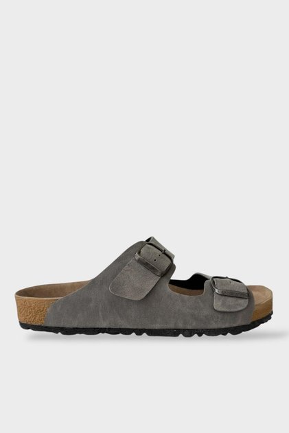 Unisex Double Buckle Orthopedic Slippers Gray