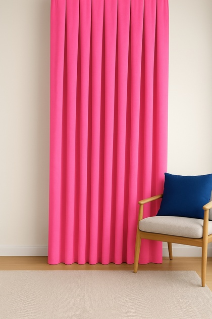 Barcelona Velvet Textured Background Curtain Pink (Unpleated)