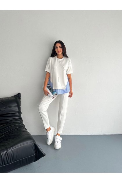 Pearl Terry Cotton Garnish Modal Fabric Track Suit