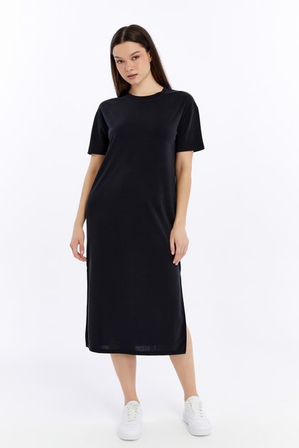 Women's Dress Casual Slit Detailed Short Sleeve Maxi