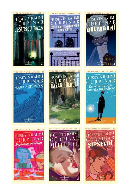 Hakka Sığındık - Hazan Bülbülü - Gönül Bir Yel Değirmenidir - - Hüseyin Rahmi Gürpınar - 9 Kitap Set