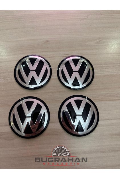 Volkswagen Alüminyum Jant Göbeği Arma Yapıştırma Sticker 65 Mm