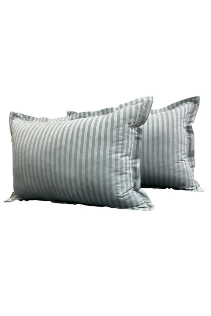 2 Adet Saten Yastık Kılıfı 50x70 Gizli Fermuarlı Yeşil