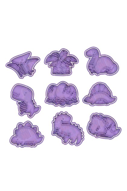 9 Different Dinosaur Cookie Molds - Play Dough and Sugar Dough Shaping Molds