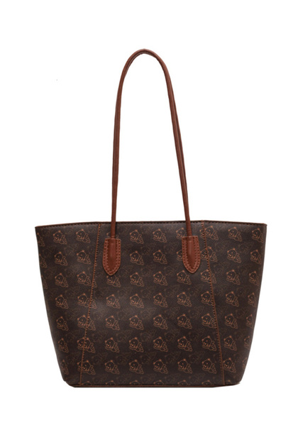 PU Large Capacity Retro Shoulder Handbag Tote Bag