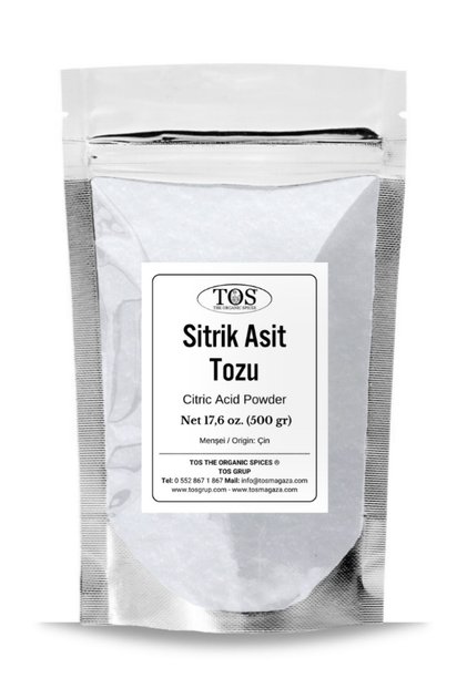 Sitrik Asit Tozu 500 gr (1. Kalite) Citric Acid Powder