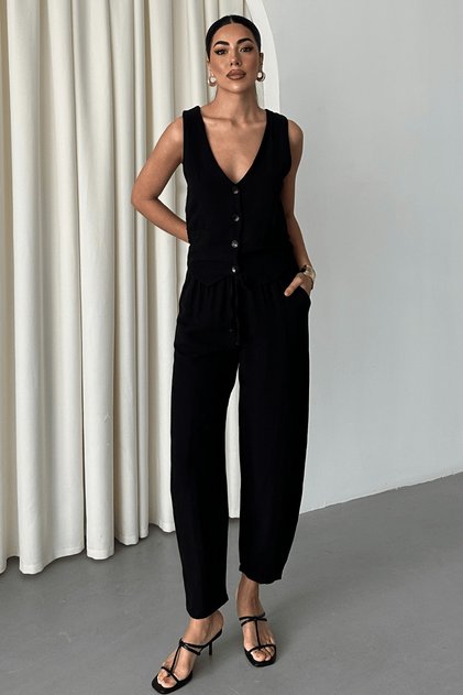 Women's Calliope Linen Set, Bottoming Top Set with Vest Pants, Women's Summer Set