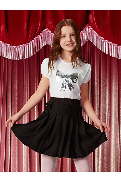 トップス ceekay LC Waikiki Buxe Beyazı LCW Kids Beyaz Bisiklet Yaka Çift Yönlü