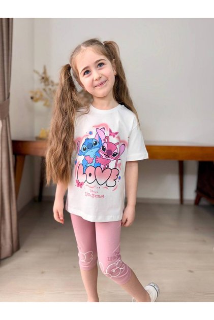Love Printed Capri Leggings Girl's Set